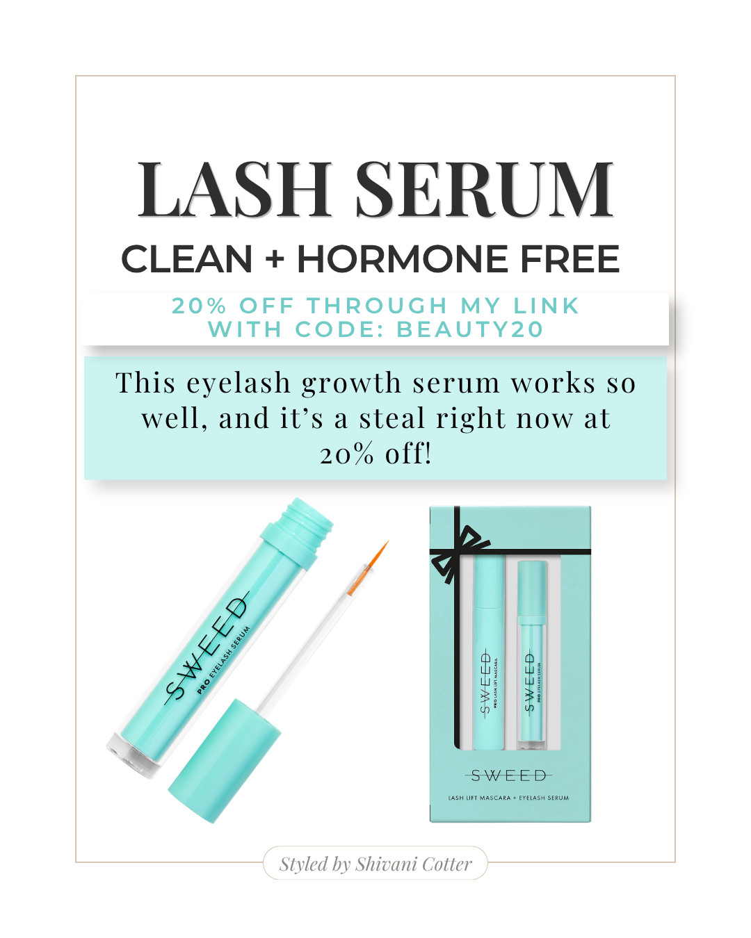 The only eyelash serum I use!
Clean beauty lash serum | hormone free | peptides and more! this stuff is amazing and works so well without any irritation!!!

#beauty #cleanbeauty #beautyproducts #summerbeauty 

 #LTKgrwm #LTKOver40 #LTKBeauty