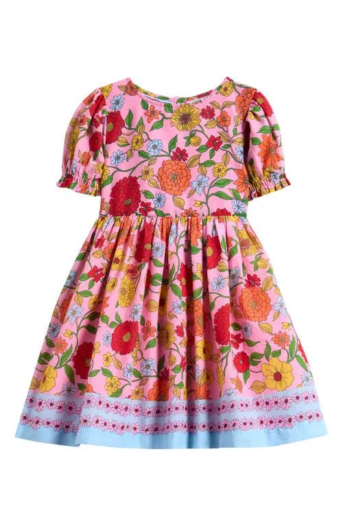 Mini Boden Kids' Madeline Floral Cotton Dress in Pink Floral at Nordstrom, Size 4-5Y | Nordstrom