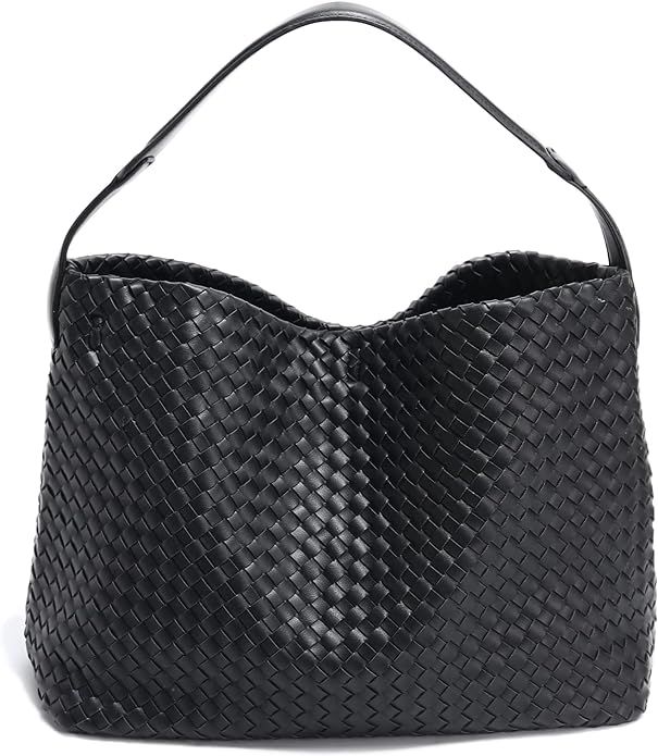 Woven Leather Tote Bag For Women Crossbody Shoulder Bag Large Hobo Handbags Vegan Female Satchel ... | Amazon (US)