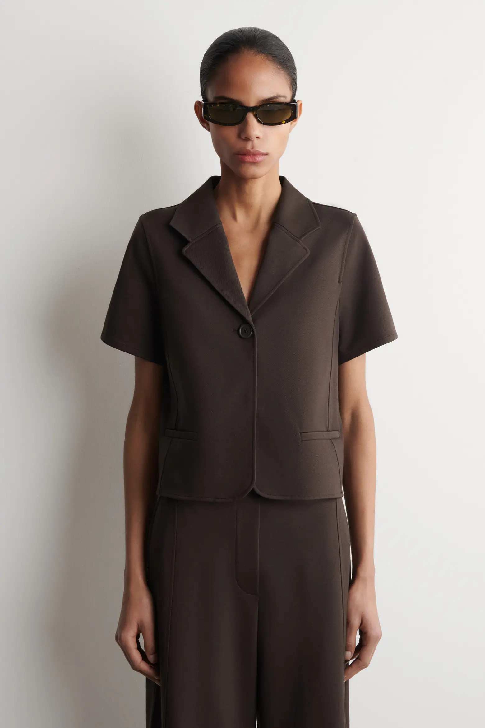 Twill-jersey Short-sleve Blazer (Women) | Nordstrom | Nordstrom