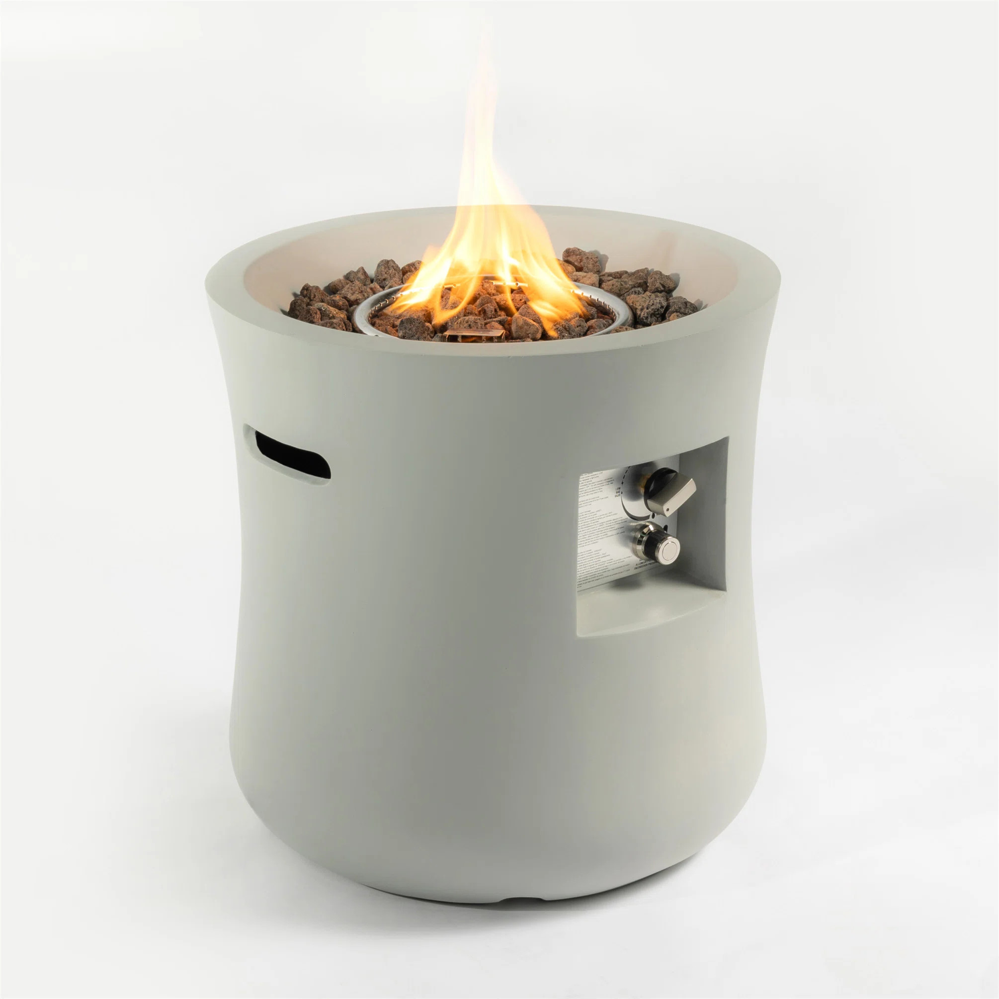 Latitude Run® Outdoor Propane Fire Pit Table,Compact Streamlined Modern ,Round Graphite Base Wit... | Wayfair North America