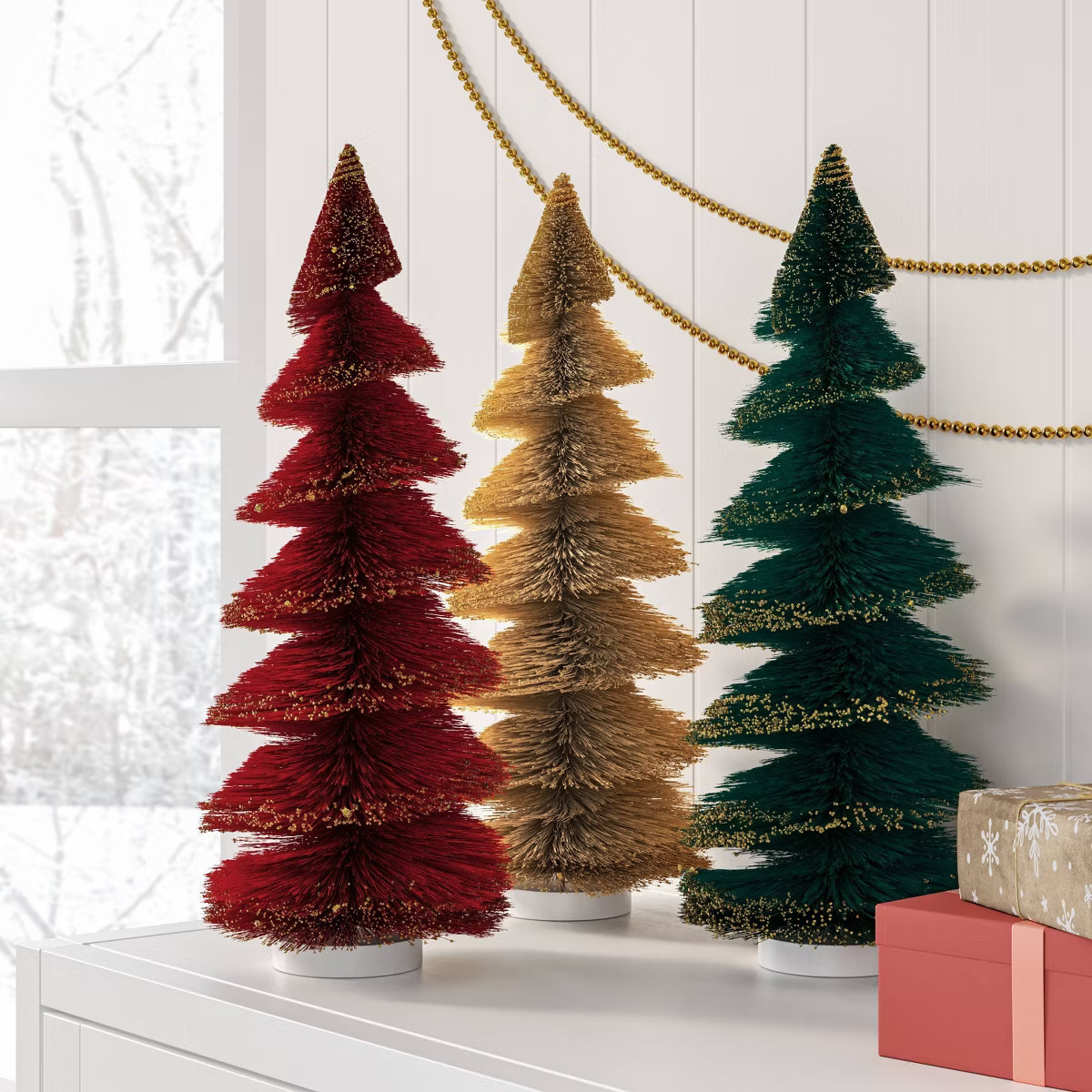 16" Christmas Spiral Sisal Tree Gold Glitter - Wondershop™ | Target