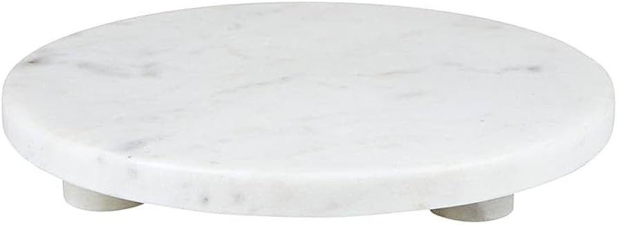 Santa Barbara Design Studio Marble Serving Board Strong Stone Round Footed Tray, 10" Diameter, Wh... | Amazon (US)
