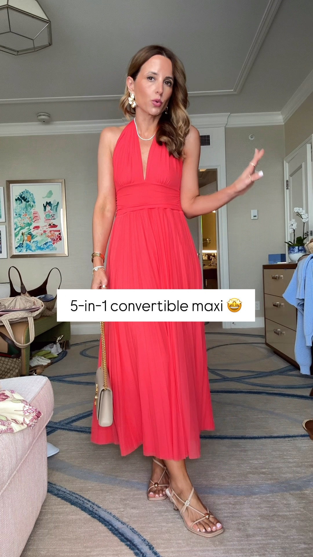 My Palm Beach outfit of the day! Wedding guest dress in XXS petite. Spring wedding guest. Summer wedding guest. Party dress. Neutral heels are TTS. YSL Kate clutch. 

#LTKootd #LTKTravel #LTKWedding