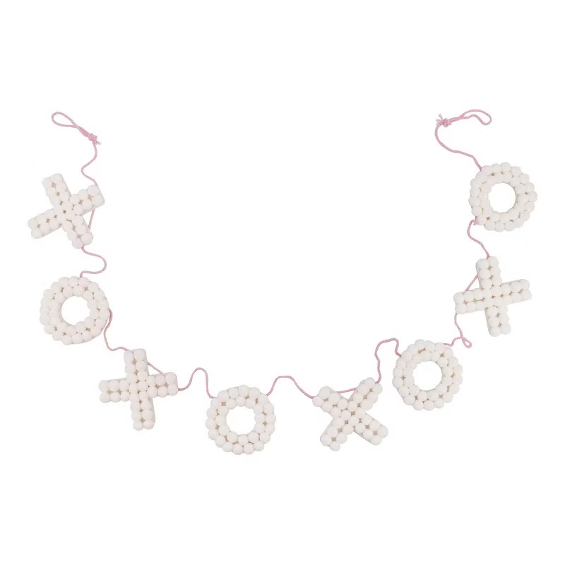 72" Valentine's Day 'XOXO' Polyester Ball Decorative Word Garland White - Spritz™ | Target