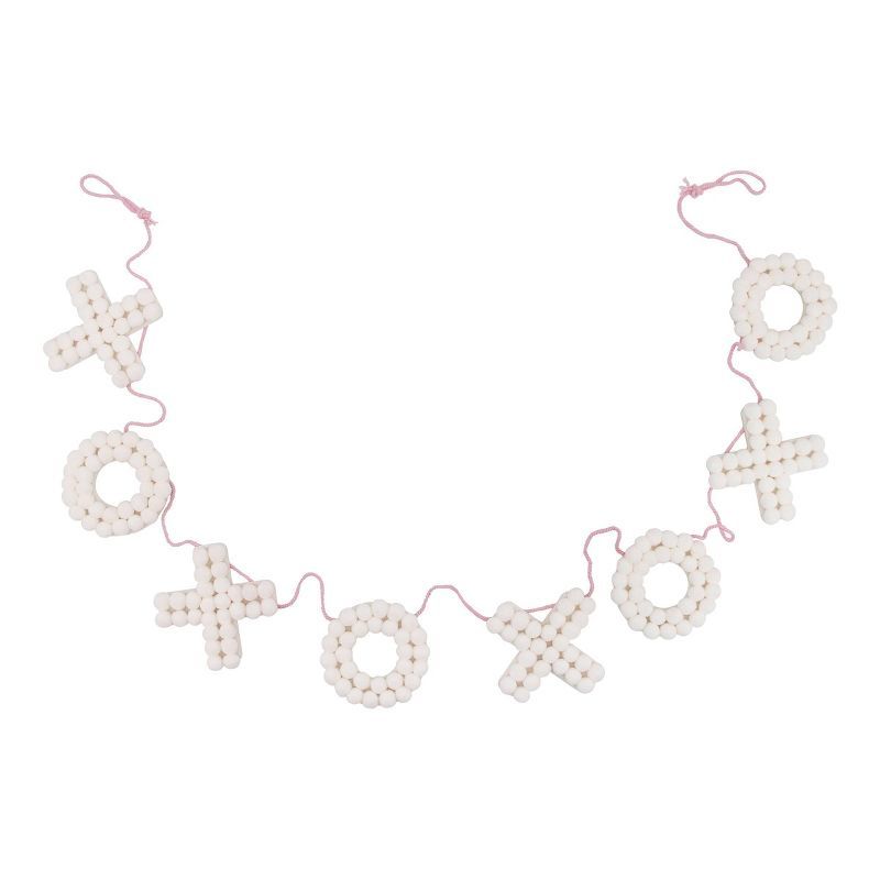 72" Valentine's Day 'XOXO' Polyester Ball Decorative Word Garland White - Spritz™ | Target