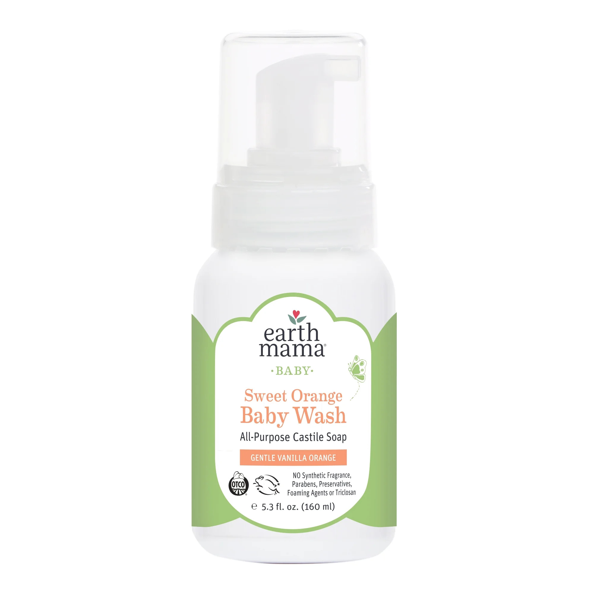 Earth Mama Sweet Orange Castile Baby Wash & Hand Soap 5.3 fl - Walmart.com | Walmart (US)