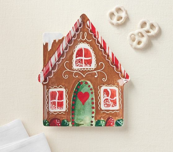 Gingerbread Shaped Melamine Plates | Pottery Barn Kids