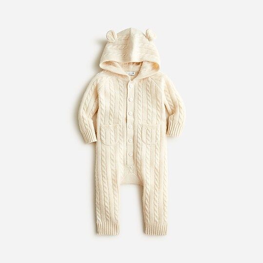 Limited-edition baby cashmere cable-knit bear one-piece | J.Crew US