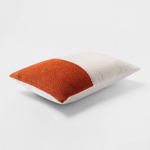 Lumbar Colorblock Pillow Cream/Orange - Project 62™ | Target