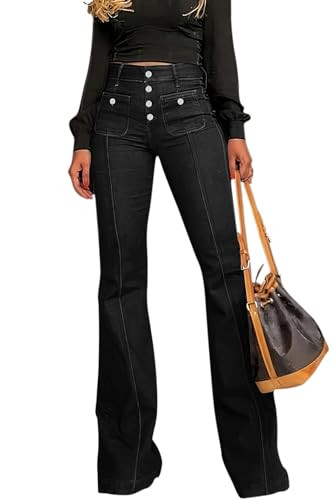 GOLDPKF Womens Bell Bottom High Waisted Jeans Flare Curvy Denim Pants Slim Stretch Bootcut Leg Tr... | Amazon (US)