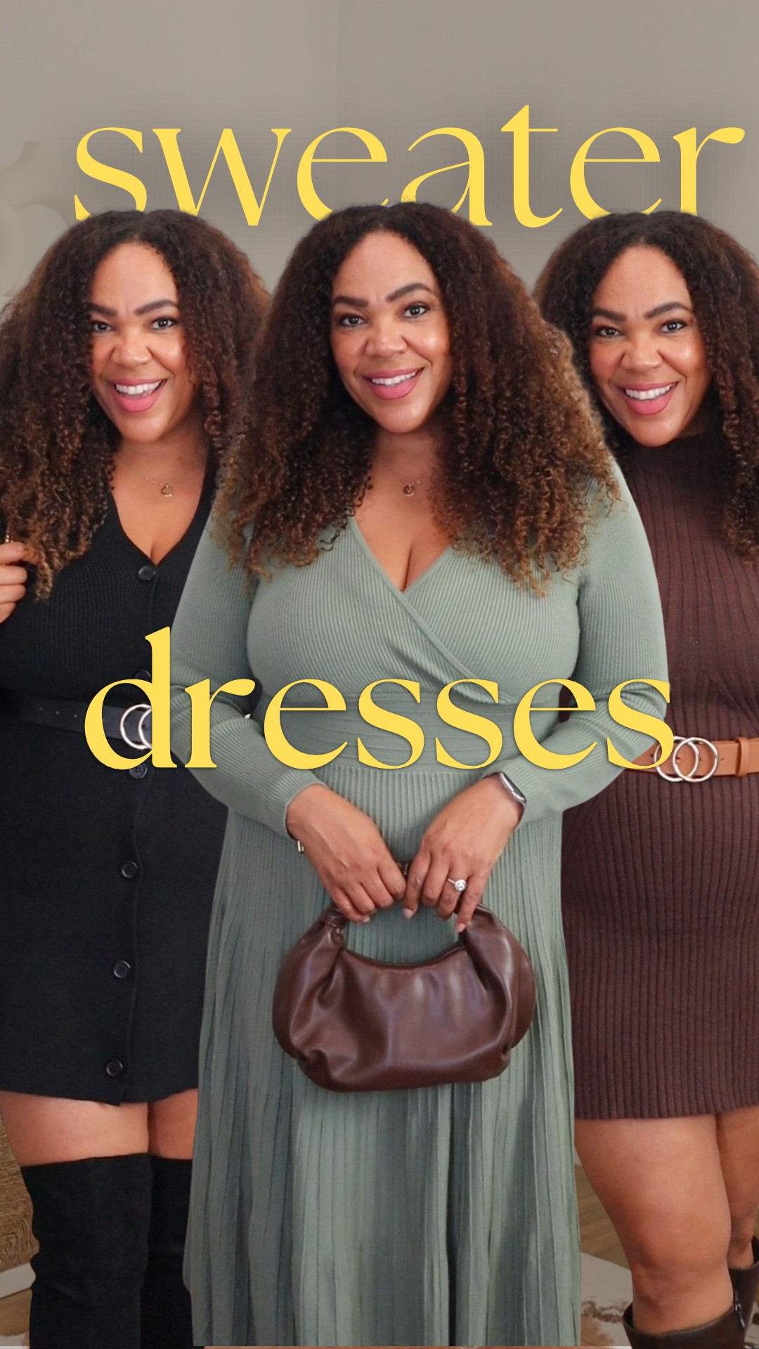 Sweater (dress) weather with some boots ❄️! Here are 3️⃣ dresses and boots 👢 combos. So good, right?! Wearing a large in the dresses. 

#LTKootd #LTKOver40 #LTKMidsize