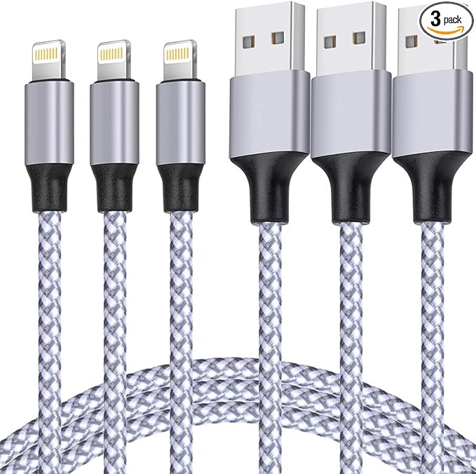 TAKAGI for iPhone Charger, [MFi Certified] Lightning Cable 3PACK 6FT Nylon Braided USB Charging C... | Amazon (US)