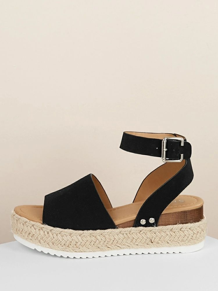 Espadrille Platform Ankle Strap Wedge Sandals | SHEIN