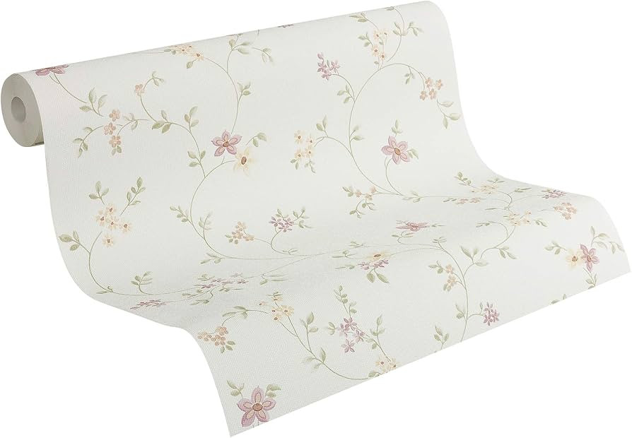 A.S. Création Non-Woven Wallpaper Fleuri Pastel Wallpaper with Flowers Cottage Style 10.05 m x 5... | Amazon (UK)