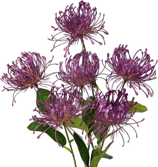 Hollyone 33" Purple Artificial Mums Flowers Faux Chrysanthemum Flowers 2Pcs Spider Mum Flower Arr... | Amazon (US)