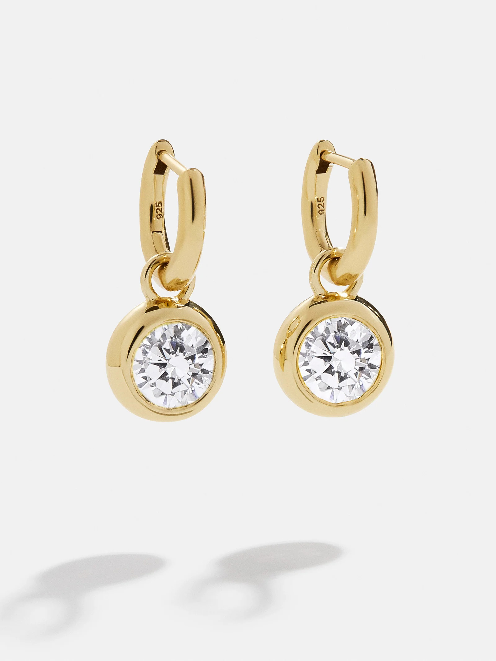 18K Gold Birthstone Drop Earrings - Crystal | BaubleBar (US)
