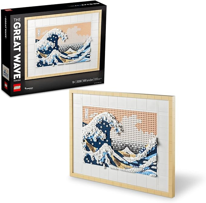LEGO Art Hokusai – The Great Wave 31208, 3D Japanese Wall Art, Framed Ocean Canvas Picture for ... | Amazon (US)