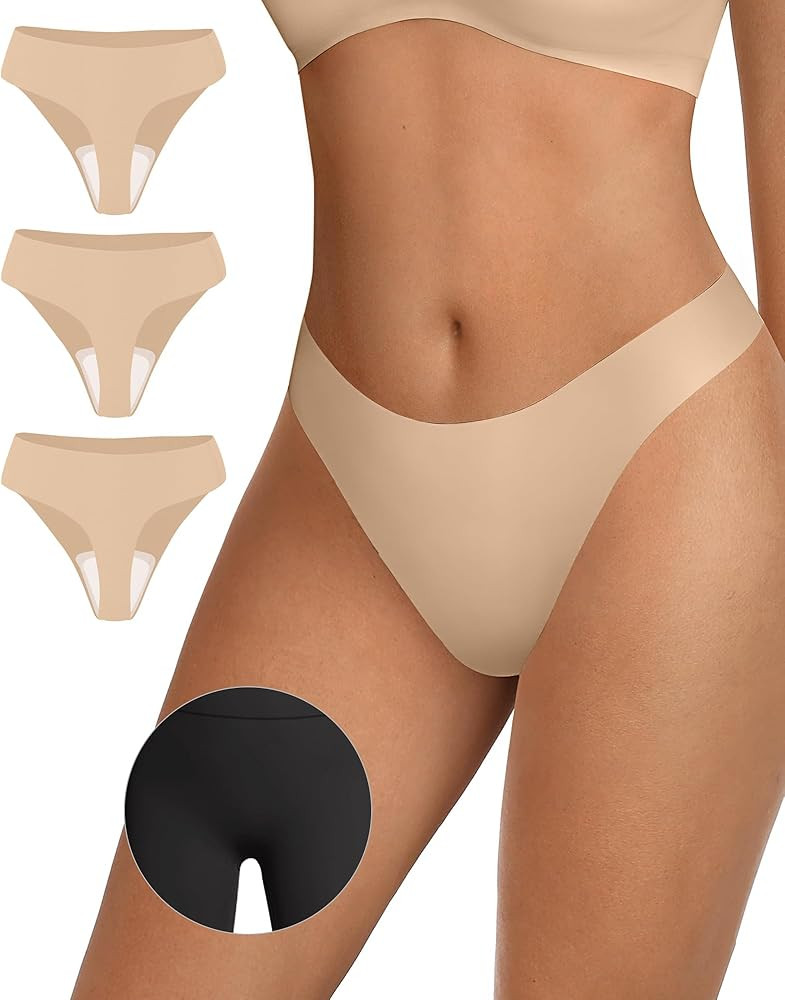 OEAK Seamless Thongs for Women Invisible Thongs No Show Thong Panty Liners Tangas Comfortable Wor... | Amazon (US)