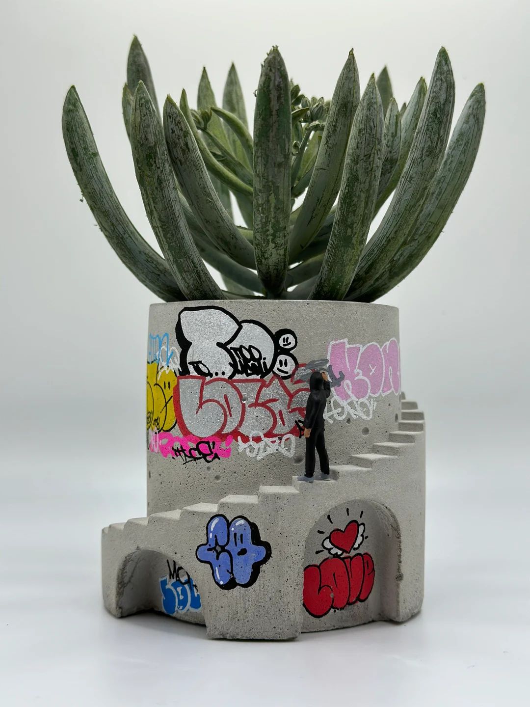 Art Planter / Concrete Planter / Graffiti / Street Art / - Etsy | Etsy (US)