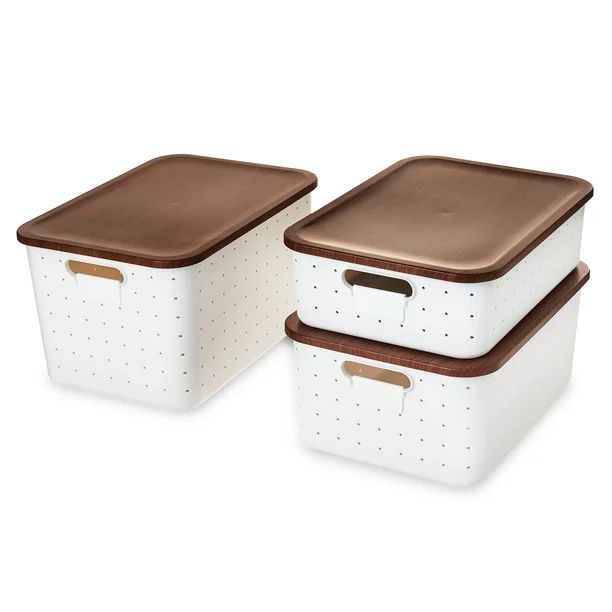 Pen+Gear Storage Boxes with Lids, 3 Pack | Walmart (US)
