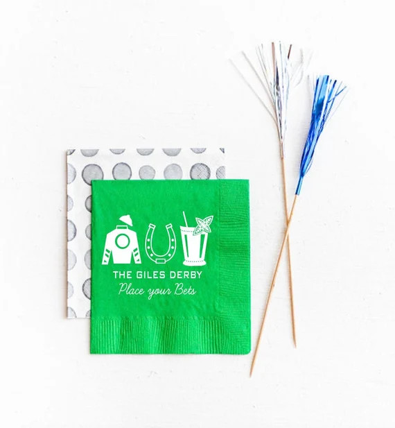 Derby napkins Horseshoe napkins Kentucky Derby party | Etsy | Etsy (US)