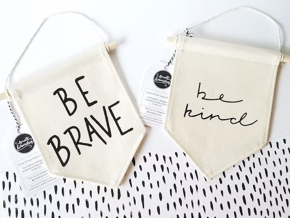Mini Wall Banner Set / Be Kind and Be Brave | Etsy (US)