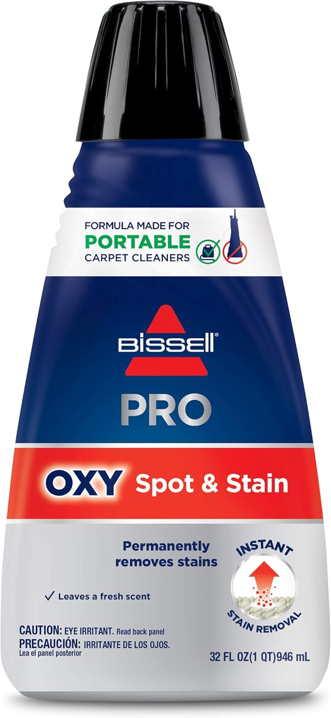 Bissell Professional Spot and Stain + Oxy Portable Machine Formula, 32 oz, 1-Pack, 32 Ounce | Amazon (US)