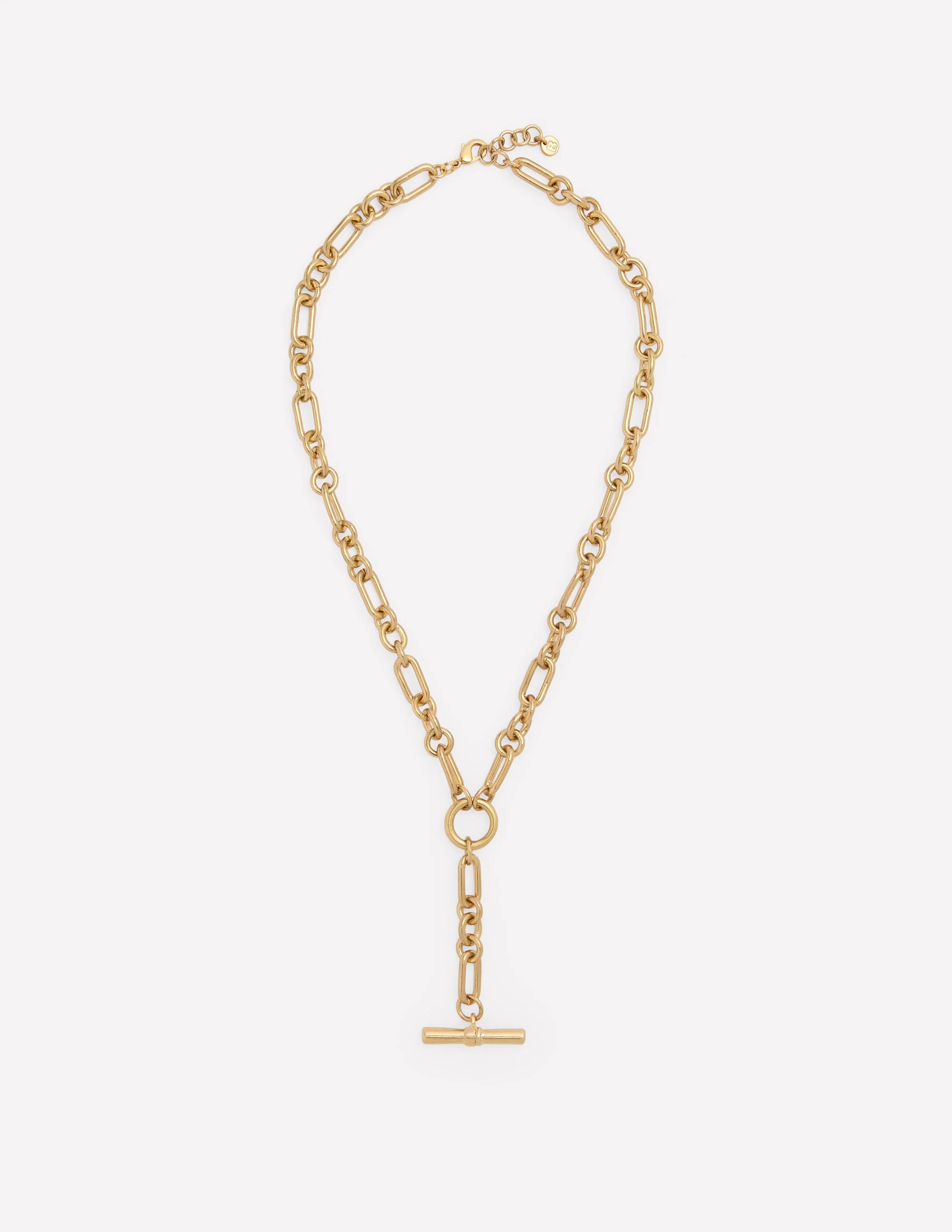 Boden Women's Drop Chain T-bar Necklace in Metallic | Boden (US)