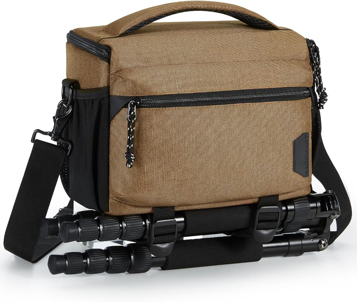 BAGSMART Camera Bag, Small Camera Case with Tripod Holder, Compact Camera Shoulder Bags for DSLR/... | Amazon (US)