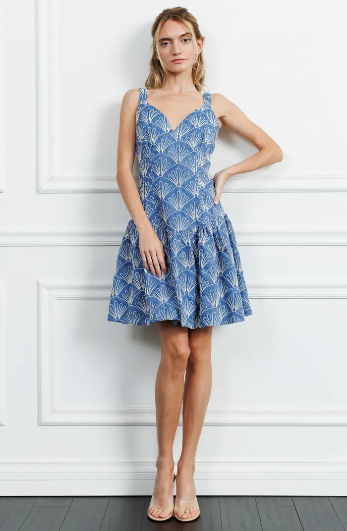Nova Embroidered Fit & Flare Dress | Nordstrom