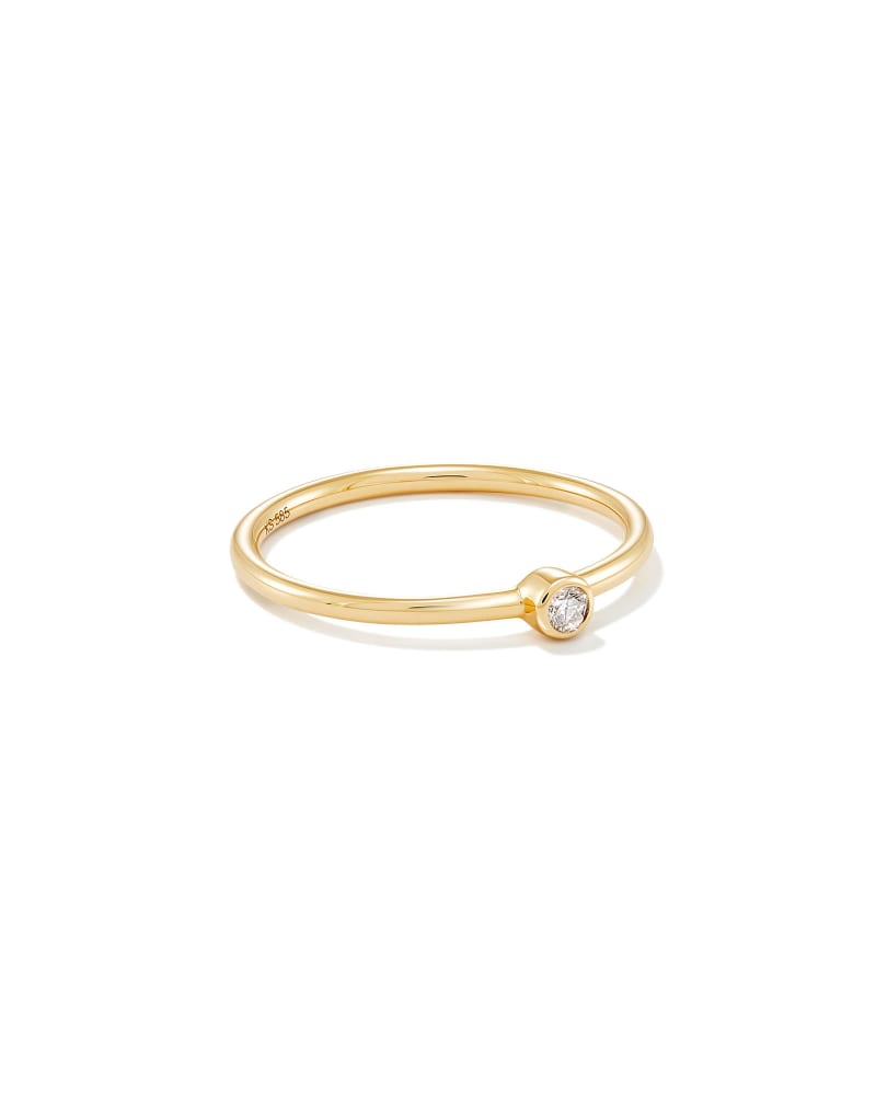 Audrey 14k Yellow Gold Band Ring in White Diamond | Kendra Scott