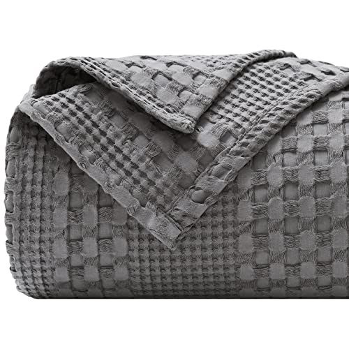 PHF 100% Cotton Waffle Weave Blanket King/Cal King Size - Luxury Decorative Soft Breathable Skin-Fri | Amazon (US)