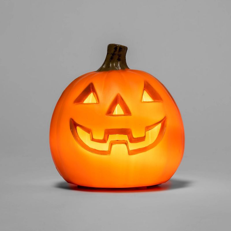 5" Light Up Happy Three Teeth Pumpkin Face Halloween Decorative Prop - Hyde & EEK! Boutique™ | Target