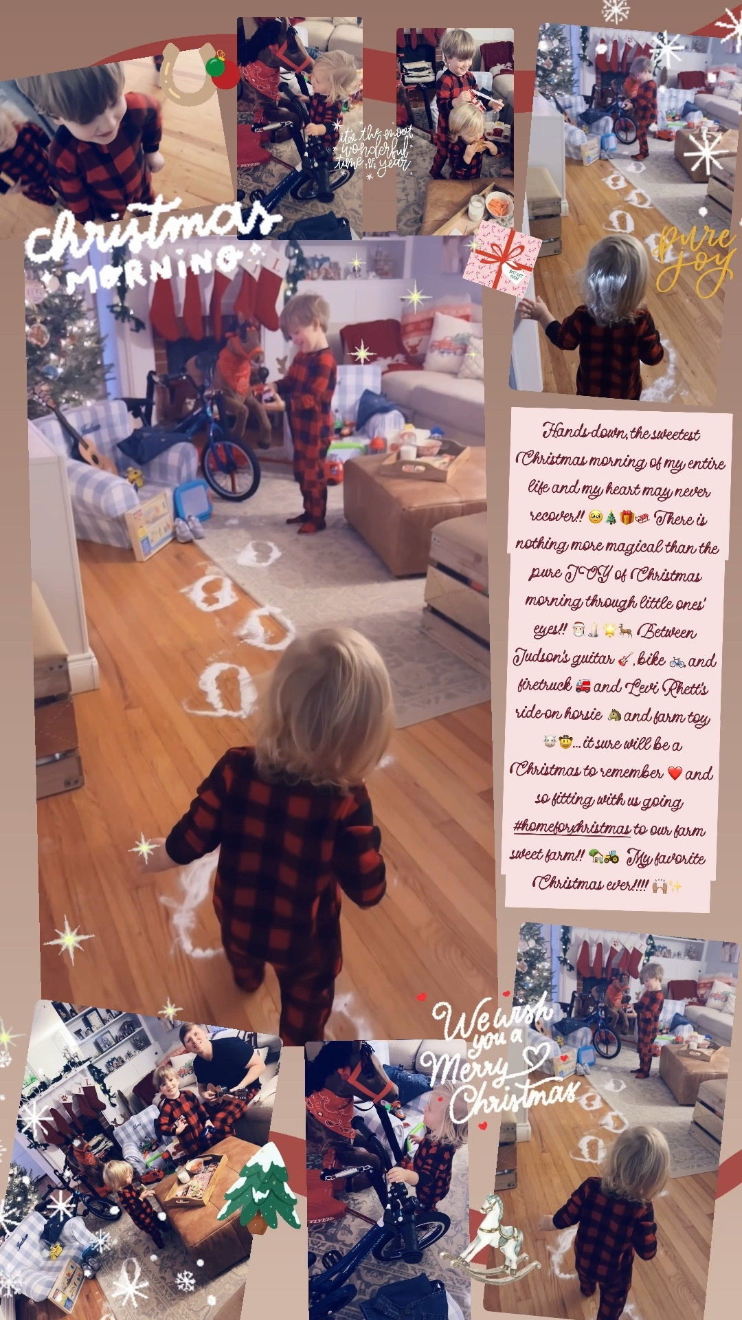 Hands-down, the sweetest Christmas morning of my entire life and my heart may never recover!! 🥹🎄🎁🛷 There is nothing more magical than the pure JOY of Christmas morning through little ones’ eyes!! 🎅🏻🕯️🌟🦌 Between Judson’s guitar 🎸, bike 🚲, and firetruck 🚒 and Levi Rhett’s ride-on horsie 🐴 and farm toy 🐮🤠… it sure will be a Christmas to remember ❤️ and so fitting with us going #homeforxhristmas to our farm sweet farm!! 🏡🚜  My favorite Christmas ever!!!! 🙌🏽✨

#LTKHoliday