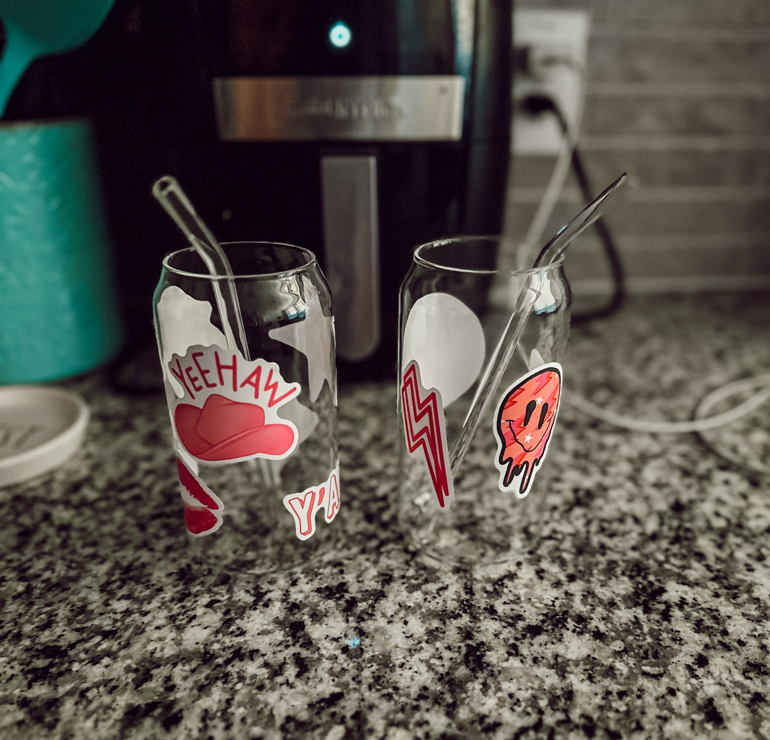 Glass cups and fun stickers! 

Smiley face, yeehaw 🤠 

#LTKFind #LTKhome #LTKunder50