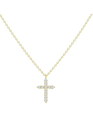 Layered Cross Necklace for Women,14K Gold Plated/Sterling Silver Plated Choker Necklaces for Wome... | Amazon (US)