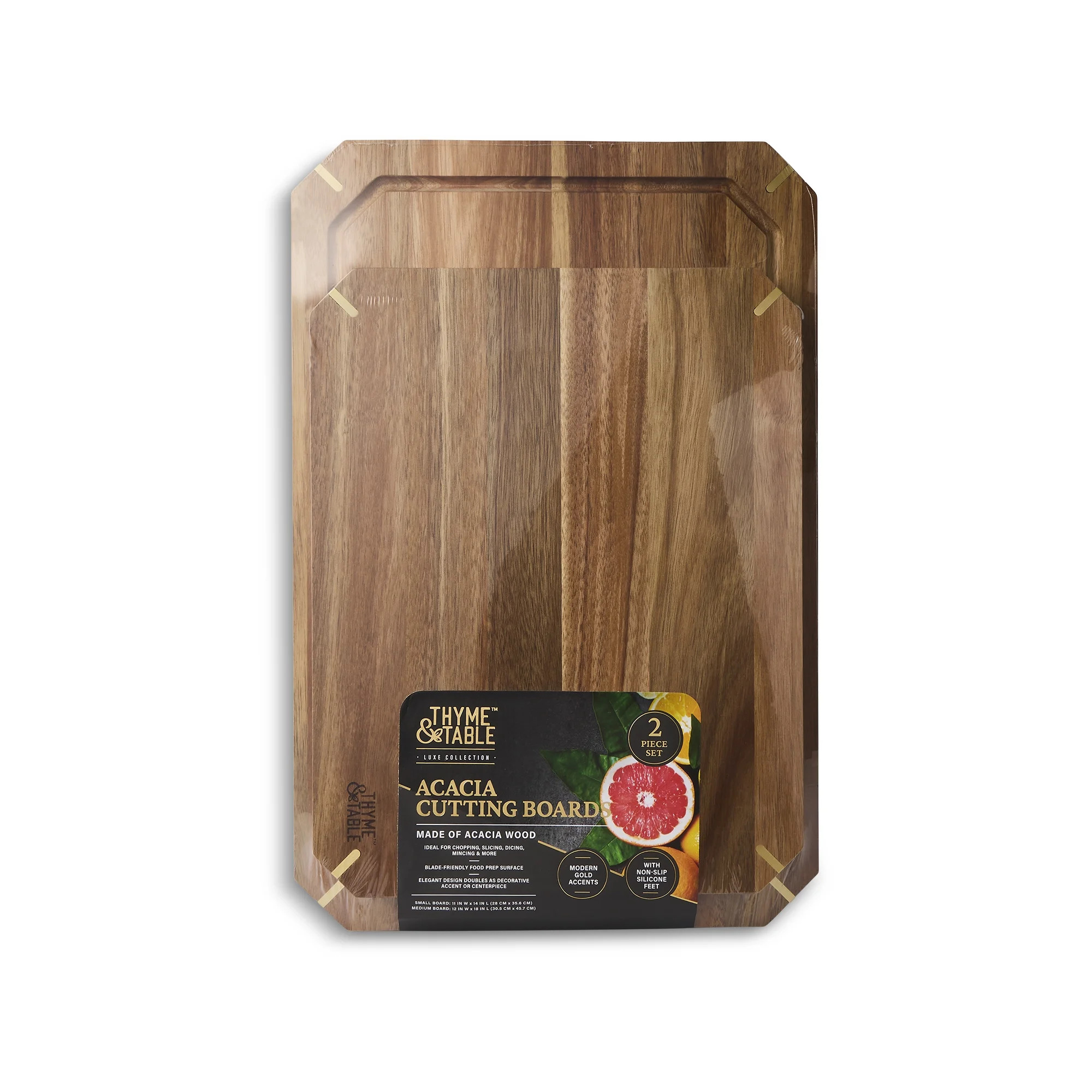 Thyme & Table 2-Piece Acacia Cutting Board Set | Walmart (US)