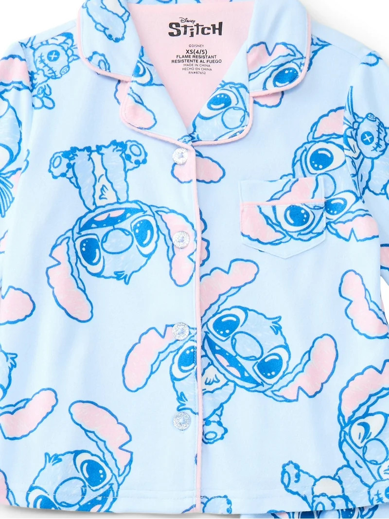 Lilo & Stitch Girls Coat and Pants Pajama Set, 2-Piece, Sizes 4-12 | Walmart (US)