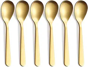 FULLYWARE Matte Gold Demitasse Espresso Spoons, Stainless Steel Satin Finish Coffee Spoons, Mini ... | Amazon (US)