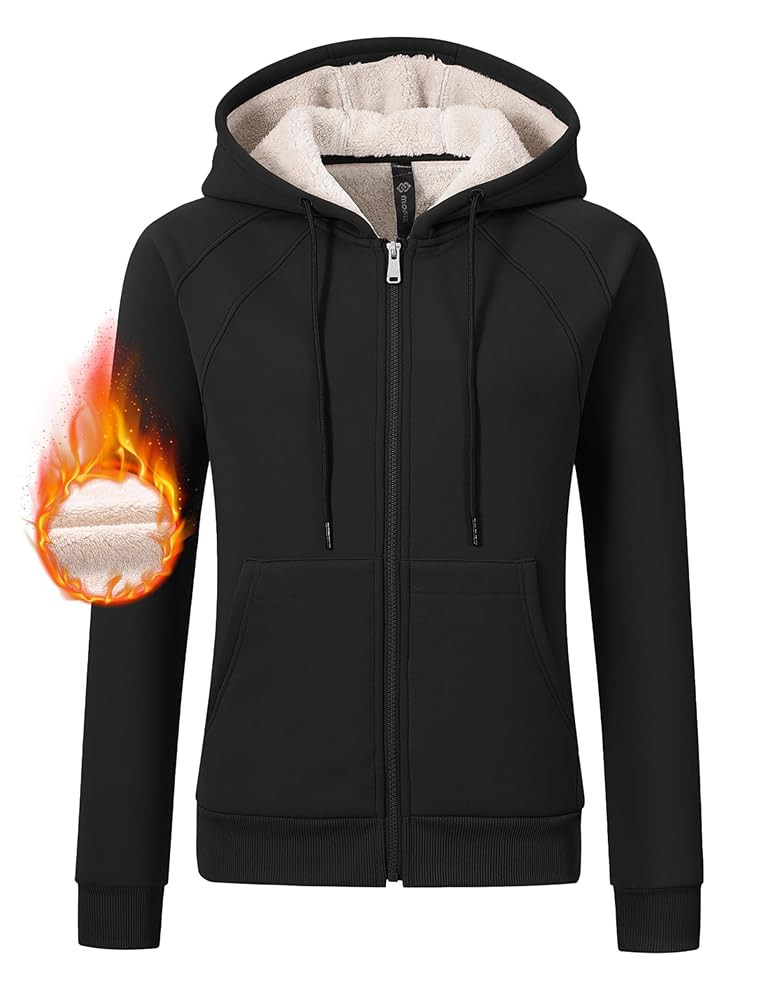 MoFiz Womens Zip up Hoodie Fleece Lined Warm Jackets Winter Thick Hoodies with Pockets | Amazon (US)