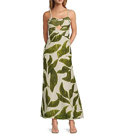 Antonio Melani x M.G. Style Finley Linen Blend Sweetheart Neck Sleeveless A-Line Maxi Dress - 12 | Dillard's