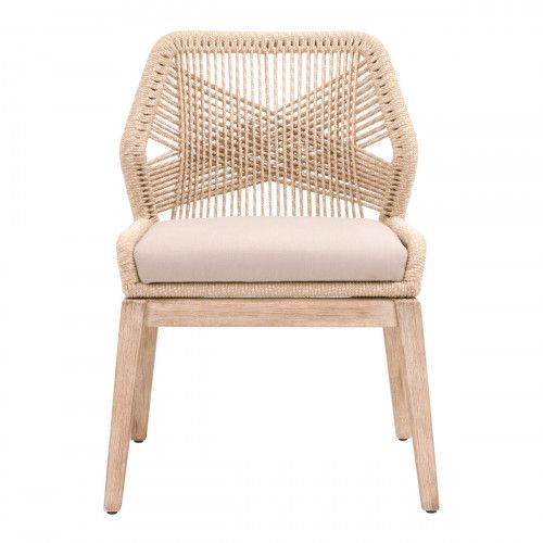 Essentials for Living Loom Dining Chair, Set of 2 Sand Rope, Light Gray, Natural Gray Mahogany | Gracious Style