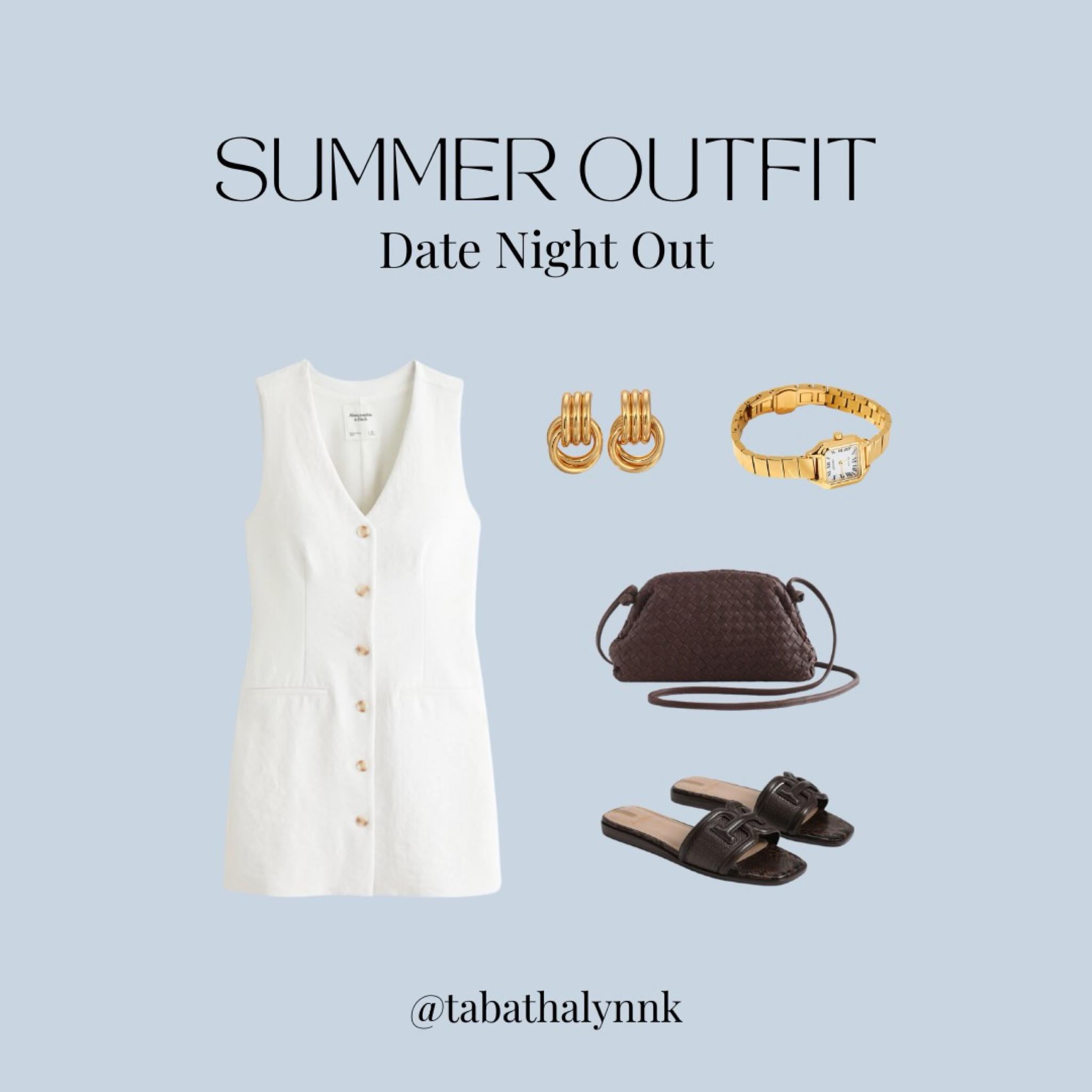 A little dressy but comfortable date night outfit inspiration for this summer! I love this linen summer dress with touches of gold and brown to dress up the fabric  

#LTKShoeCrush #LTKSummerSales #LTKSaleAlert