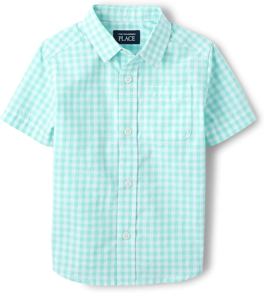 The Children's Place boys Short Sleeve Button Up Shirt | Amazon (US)