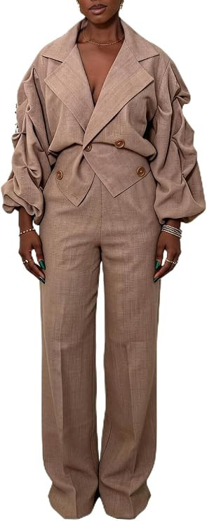 LROSEY Business Casual Outfits for Women - Dressy 2 Piece Pants Suit Sets | Amazon (US)