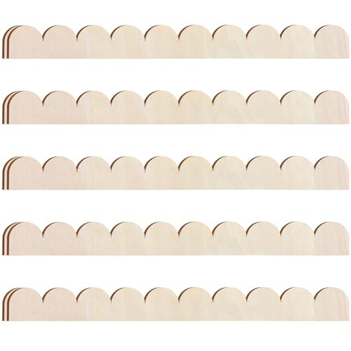 Threehoney Unfinished Scalloped Decorative Wood Trim Scalloped Edge Decorative Wood Molding Cute DIY Moulding Trim for Home Wall Cabinet Shelf and Window Door | Amazon (US)