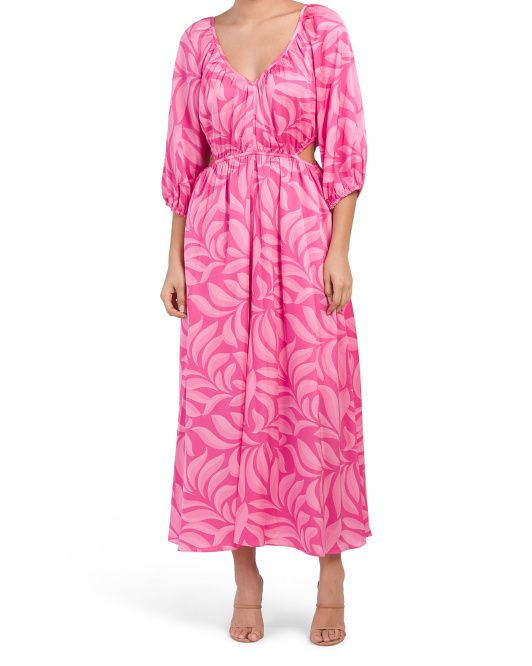 Three-quarter Peasant Sleeve Midi Dress | TJ Maxx