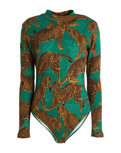 Farm Rio Woman Bodysuit Dark green Size XXS Cotton, Elastane | YOOX (US)