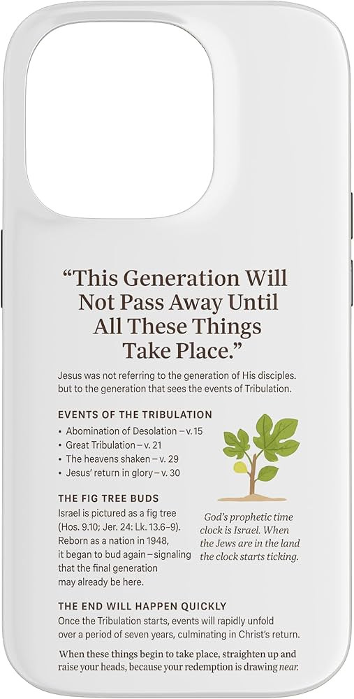 Fig Tree Israel Generation Shall Not Pass Away Case for iPhone 14 Pro | Amazon (US)